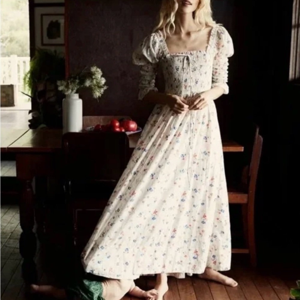 bijou dress COLOR Octavia swiss-dotFloral cream Dress S classic pattern